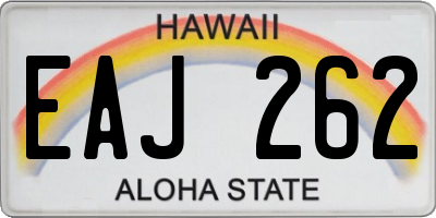 HI license plate EAJ262