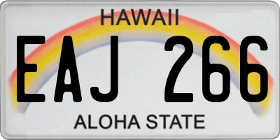 HI license plate EAJ266