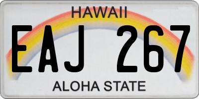 HI license plate EAJ267