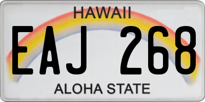 HI license plate EAJ268