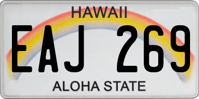 HI license plate EAJ269