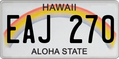 HI license plate EAJ270