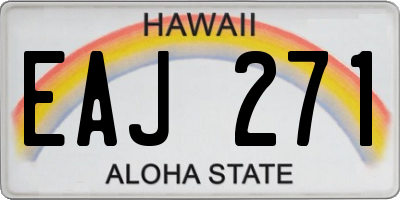 HI license plate EAJ271