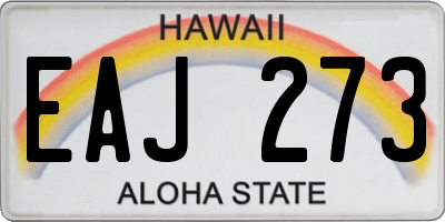 HI license plate EAJ273