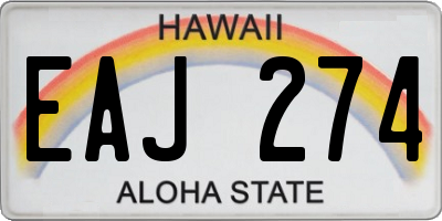 HI license plate EAJ274