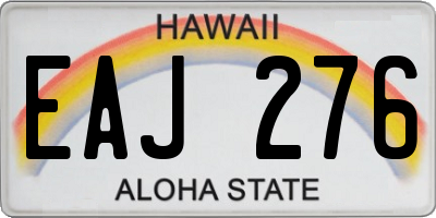 HI license plate EAJ276