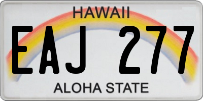 HI license plate EAJ277