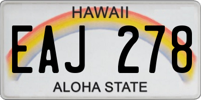 HI license plate EAJ278