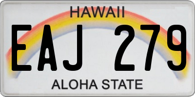 HI license plate EAJ279