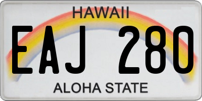 HI license plate EAJ280