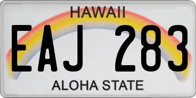 HI license plate EAJ283