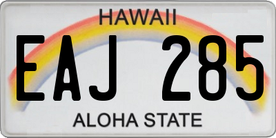 HI license plate EAJ285