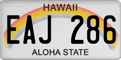 HI license plate EAJ286