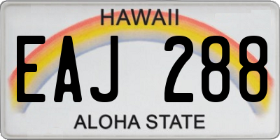 HI license plate EAJ288