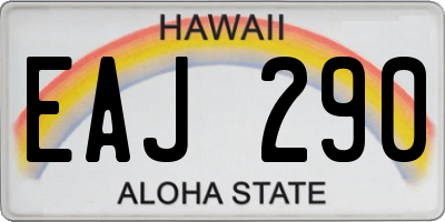 HI license plate EAJ290