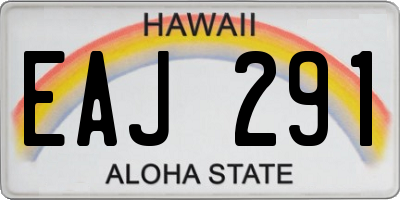 HI license plate EAJ291