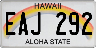 HI license plate EAJ292