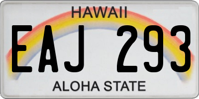 HI license plate EAJ293