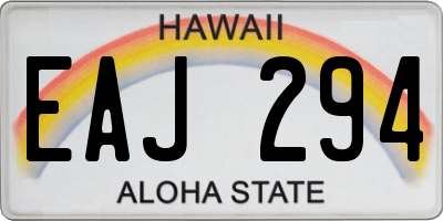 HI license plate EAJ294