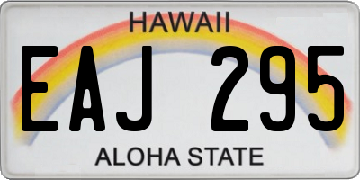 HI license plate EAJ295