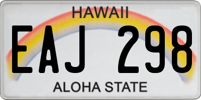 HI license plate EAJ298