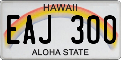 HI license plate EAJ300