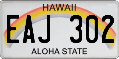 HI license plate EAJ302