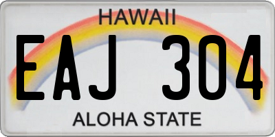 HI license plate EAJ304