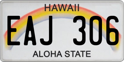 HI license plate EAJ306