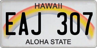 HI license plate EAJ307