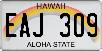 HI license plate EAJ309