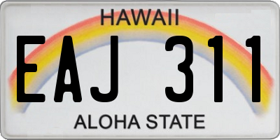 HI license plate EAJ311