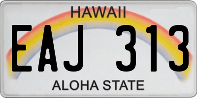 HI license plate EAJ313