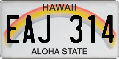 HI license plate EAJ314