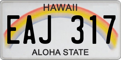 HI license plate EAJ317