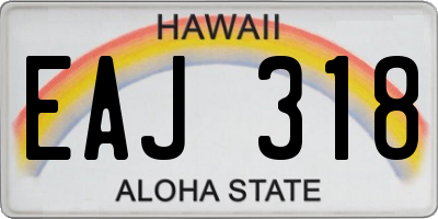 HI license plate EAJ318