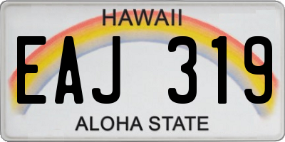 HI license plate EAJ319