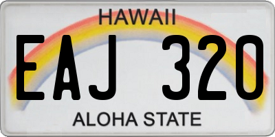 HI license plate EAJ320