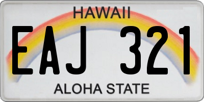 HI license plate EAJ321