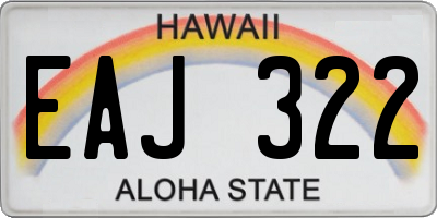 HI license plate EAJ322