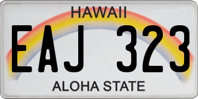 HI license plate EAJ323