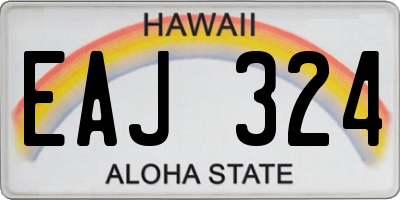 HI license plate EAJ324