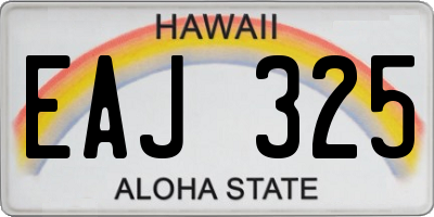 HI license plate EAJ325