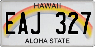 HI license plate EAJ327