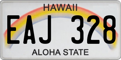 HI license plate EAJ328