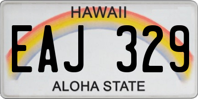 HI license plate EAJ329