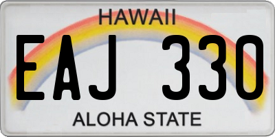 HI license plate EAJ330