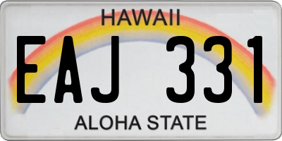 HI license plate EAJ331