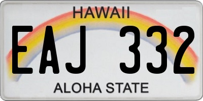 HI license plate EAJ332