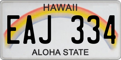 HI license plate EAJ334